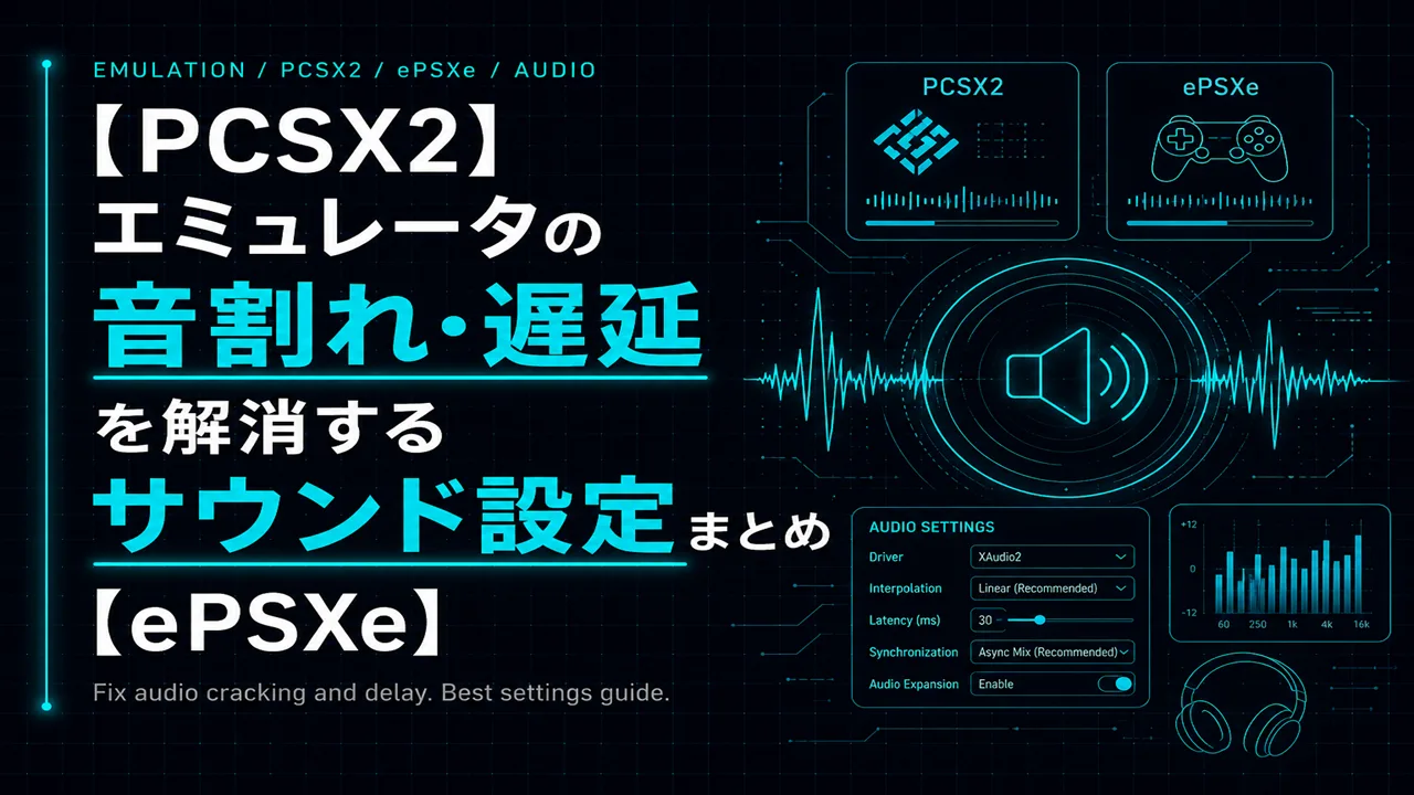 【PCSX2】エミュレータの音割れ・遅延を解消するサウンド設定まとめ【ePSXe】